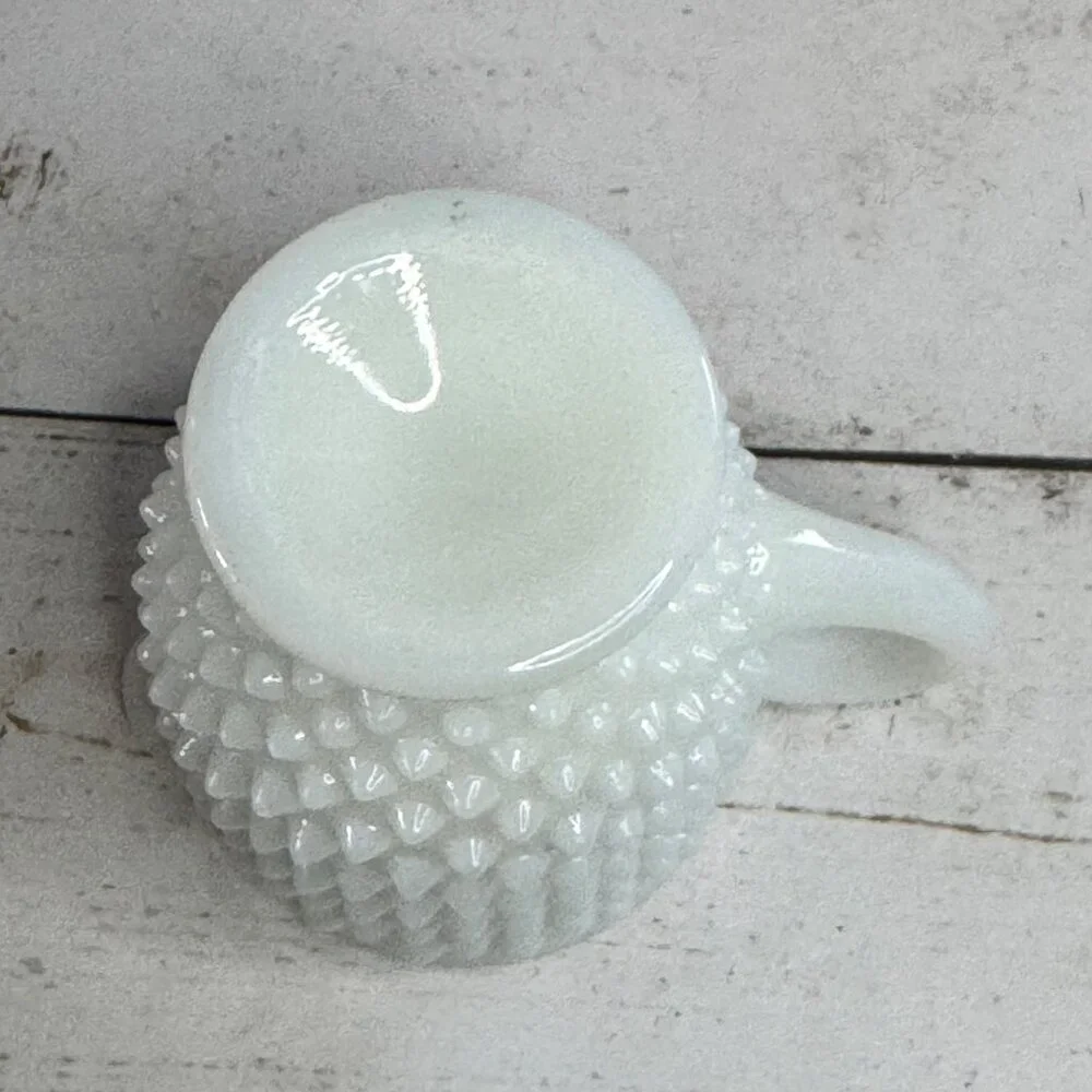 Vintage Fenton Milk Glass Hobnail Creamer & Sugar‎ Bowl Set White